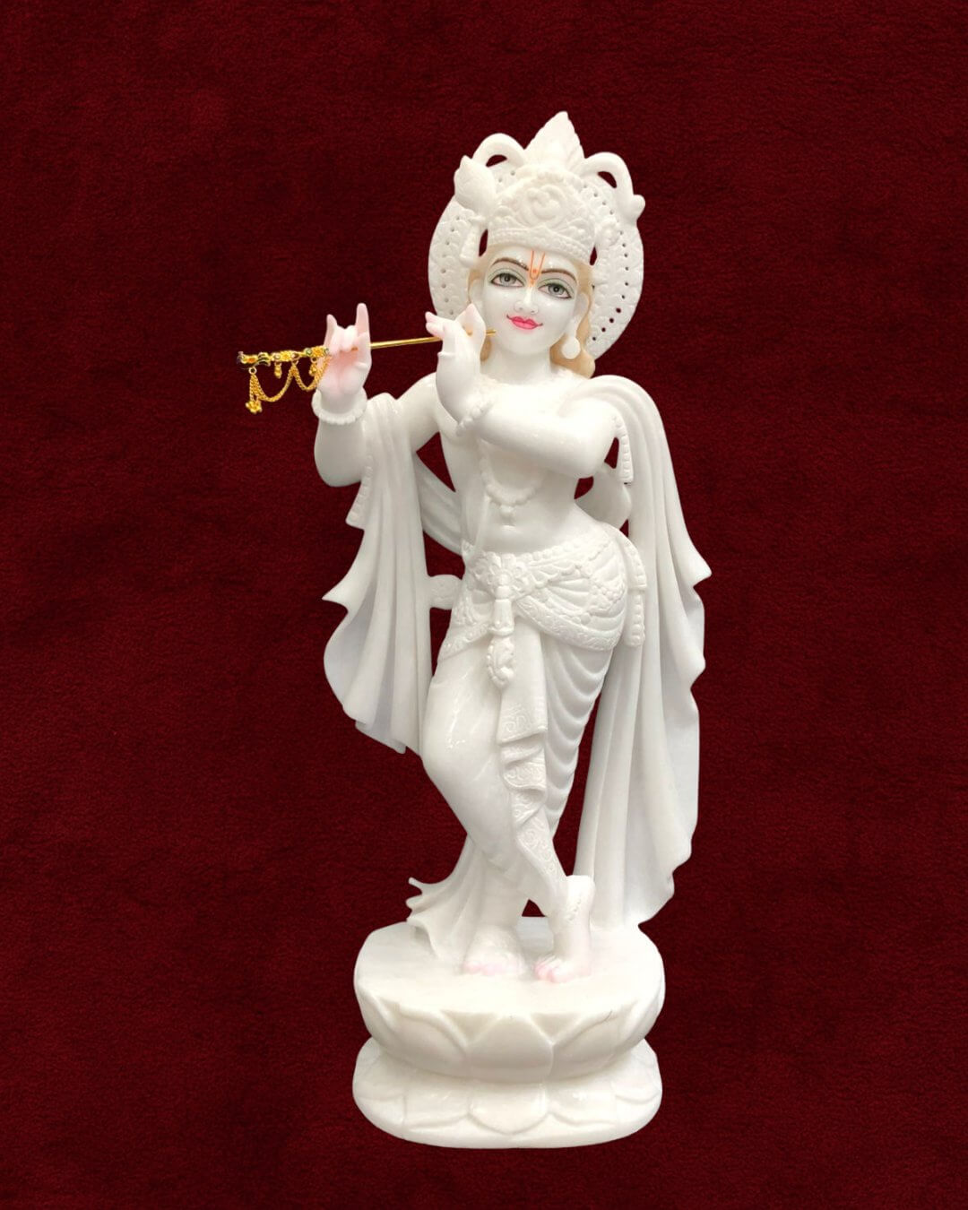 Marble Krishna Ji Moorti - Divine Flute Player Bal Krishna Moorti Premium Handcrafted Moorti